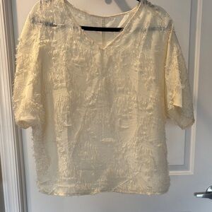 SHEIN Cream Textured Blouse